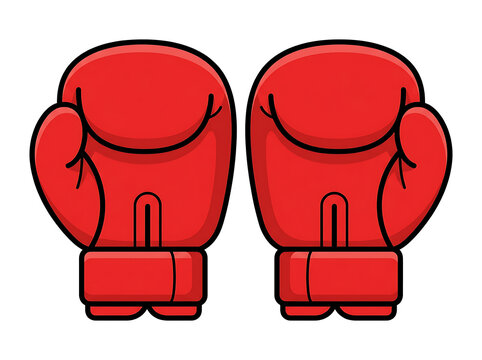 Pair of Red Boxing Gloves Vector Illustration