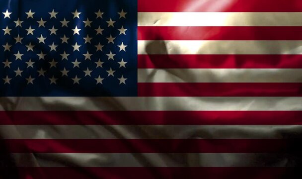 Usa FLag Waving Realistic video 4K