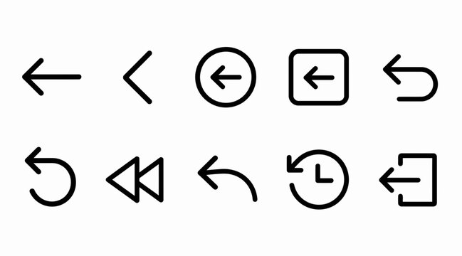 Minimalist back and history icons