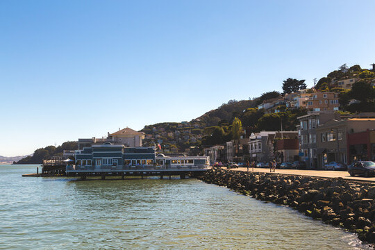 Waterfront Promenade and Pier Restaurant in Sausalito California