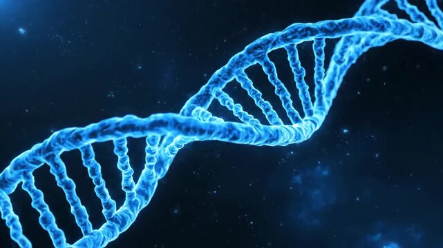 Animated dna strand visualization for science technology and medical concepts