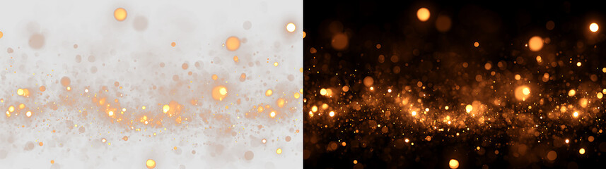 Radiant Golden Dust Stream with Magical Light Particles © Dimariyss