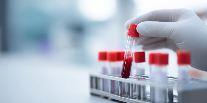 Laboratory technician handling sample tubes