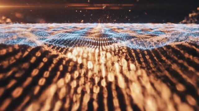 Binary code digital data stream abstract background visualization