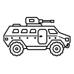 Obraz premium Armored vehicle icon, black glyph vector symbol for web and app interface design
