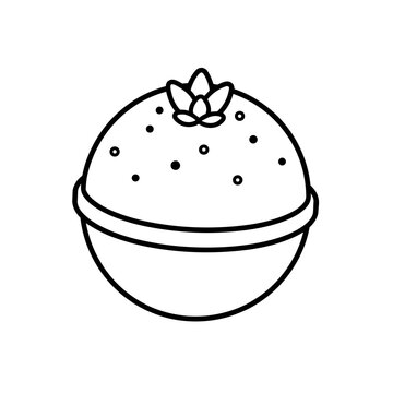 Bath salts bomb icon, black glyph vector symbol for web and app interface design