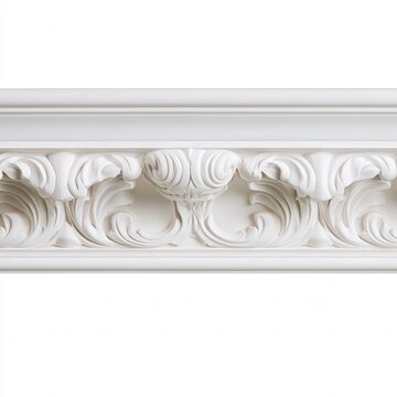 White ornate decorative molding detail