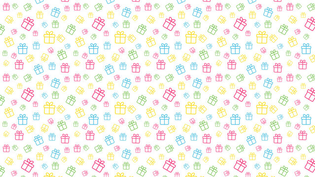 Pastel gift box pattern, colorful birthday present background, seamless holiday wrapping paper design for celebration