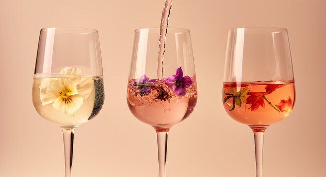 Hand Pouring Botanical Beverage into Elegant Glassware. Perfect for beverage advertising, weddings, and hospitality campaigns.