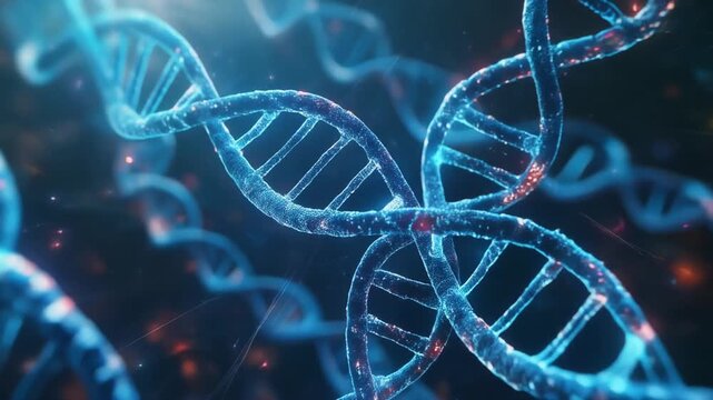 3D DNA Double Helix Strand Genetics, Science, Biology, Research, Medicine, Futuristic