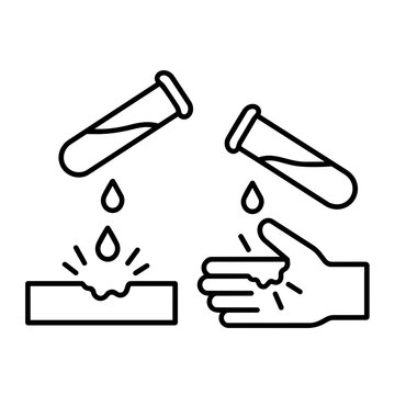Corrosive substance icon, black glyph vector symbol for web and app interface design