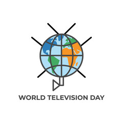 Naklejka premium World Television Day Flat Line Icon Design