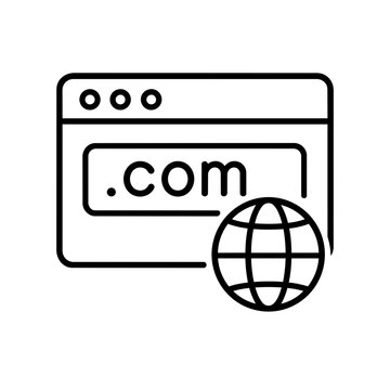 Domain icon, black glyph vector symbol for web and app interface design