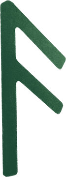 Ansuz Elder Futhark Rune Symbol - Hand Drawn Norse Illustration