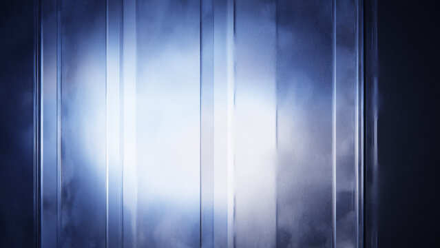 Luminous vertical glass streaks creating a minimal abstract background.