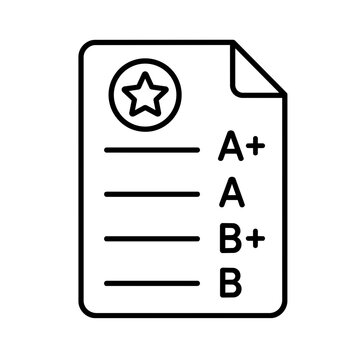 Grades icon, black glyph vector symbol for web and app interface design
