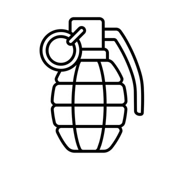 Hand grenade icon, black glyph vector symbol for web and app interface design