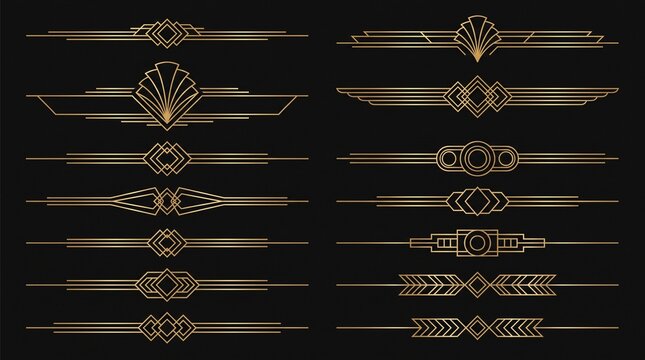 Art Deco Geometric Gold Horizontal Dividers Collection