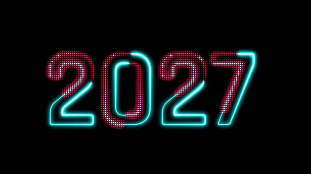 2027 text headline for new year videos. New beginning of chapter