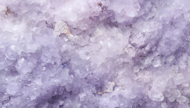 Abstract purple amethyst crystal cluster texture background with light violet mineral stone facets macro close up, generative ai