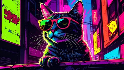 cat on a black background
