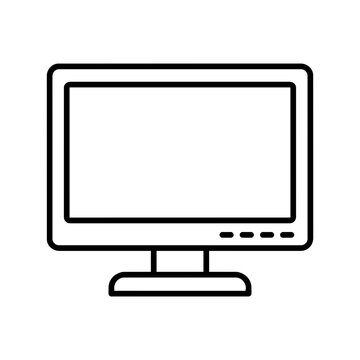 Lcd screen icon, black glyph vector symbol for web and app interface design