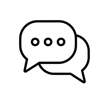 Messaging chat icon, black glyph vector symbol for web and app interface design