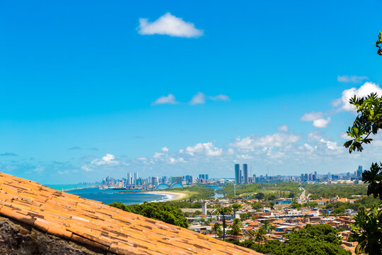 Panoramic View of Recife Skyline from Olinda Brazil