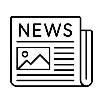 News icon, black glyph vector symbol for web and app interface design