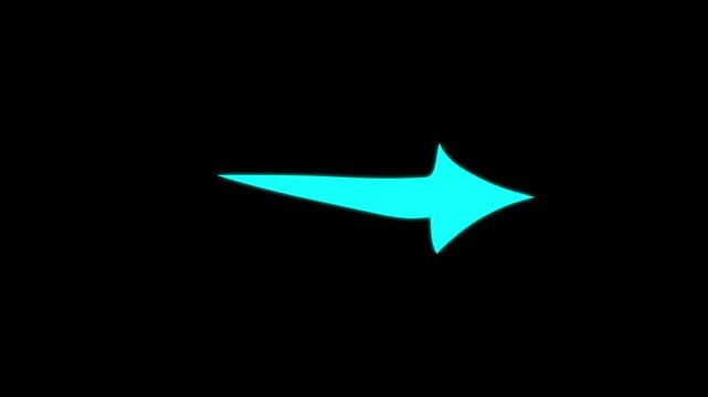 glowing blue arrow sweep animation seamless loop animation on transparent background. 4k video