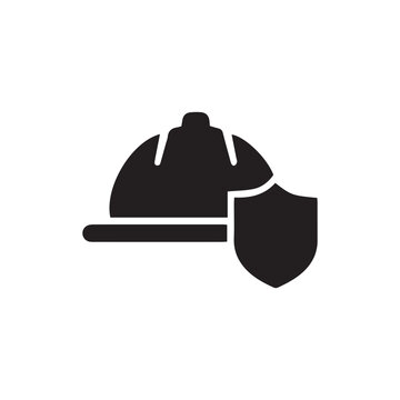 Firefighter Helmet Solid Black Single Icon