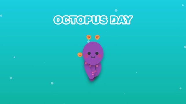 Octopus Cartoon Character with Seashells in a Flat Animation Style