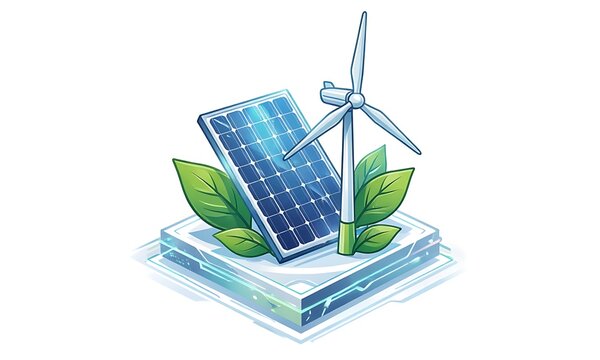solar panel and wind turbine