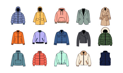 Puffer Parka Bomber And Fashion Jacket Set. © TrustMaker Design