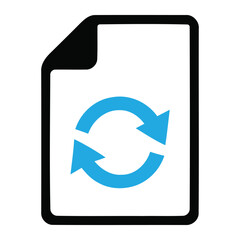 Document file icon with blue refresh arrows document business interface software management information computing application circular © MSTSURIYA