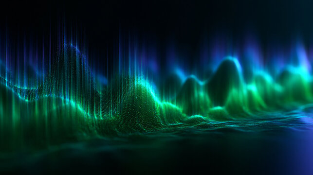 Abstract Digital Sound Wave and Audio Equalizer Frequency
