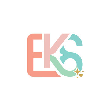 Modern EKS Typography Logo Design with Pastel Colors