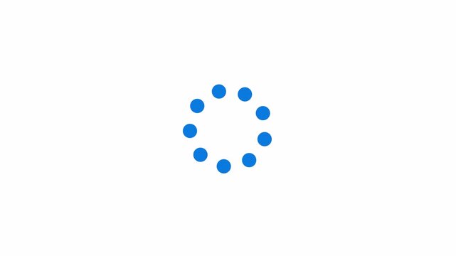 Loading Dots Animation, Animated Loading Progress Indicator on Transparent Background, Minimal Loading Sign Motion Graphic, 4K Alpha Channel