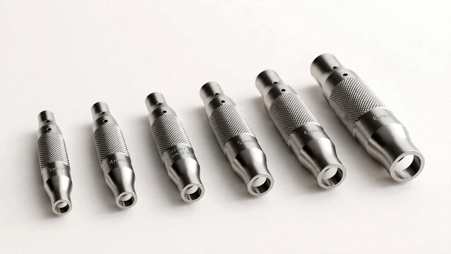 Metal knurled airbrush connectors in various sizes