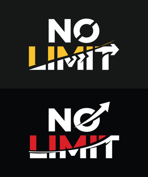 No limit typography with dynamic arrow and wing elements