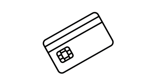 Minimalist credit card icon for banking and electronic payment