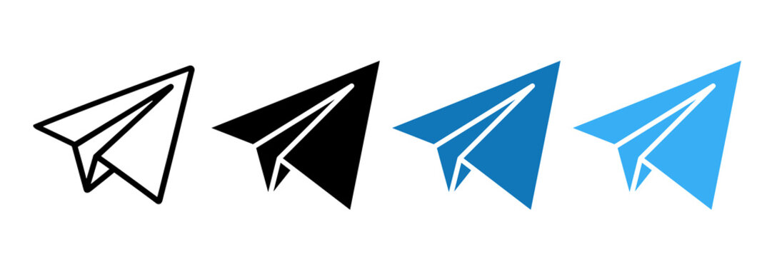 Paper Airplane Icons set, paper plane, orgami, mail, message, communication 