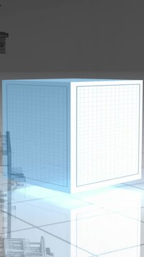 Animation of financial graphs moving over rotating box