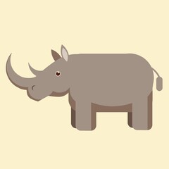 Cute Rhinoceros Animal Illustration Icon © Jegos