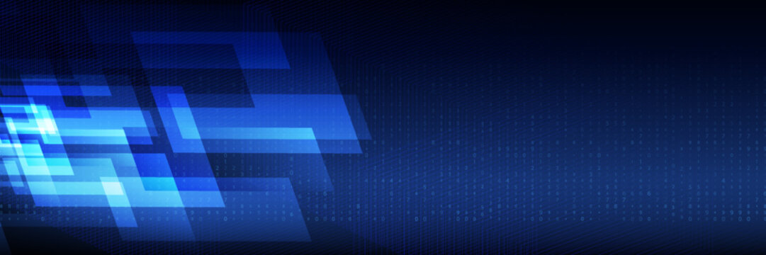 Abstract blue modern square shape with Halftone. Futuristic concept background