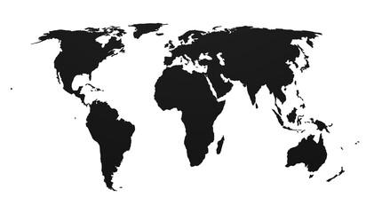 eckert IV world map projection - 3d illustration isolated on transparent background © Fox_Dsign
