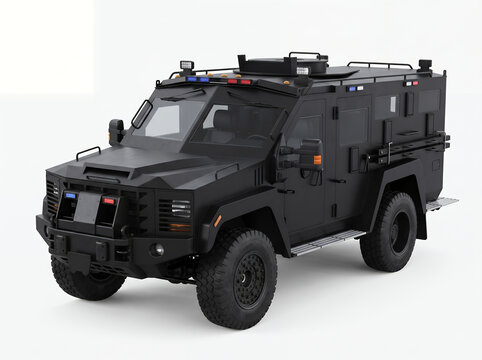 Lenco BearCat armored personnel carrier front view isolated studio lighting security equipment