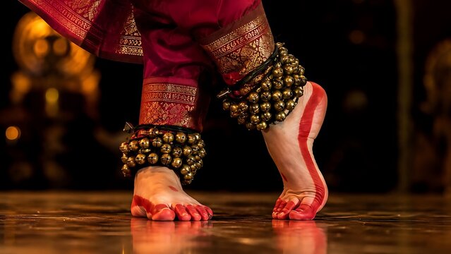 Traditional dancer wearing ankle bells