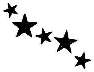 Obraz premium Five black starfish vector illus… set with simple line art design featuring line art, illustrations, graphic resources with vector and design elements