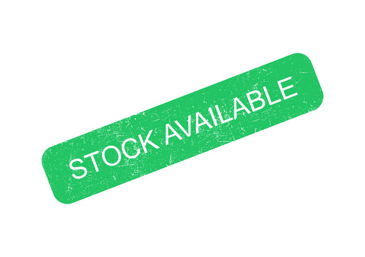 Green stock available badge with white text in banner style